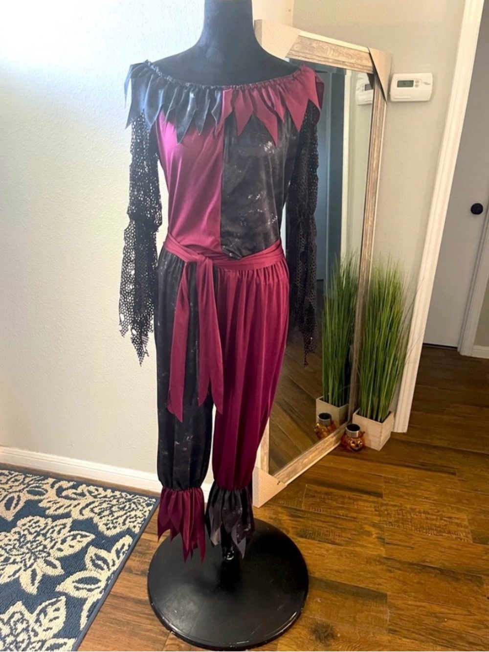 California Costumes Psycho Jester Costume Womens XL 12-14 Black Red Halloween
